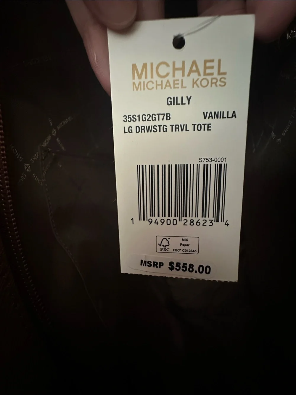 NWT Michael Kors Gilly Large Drawstring Travel Tote